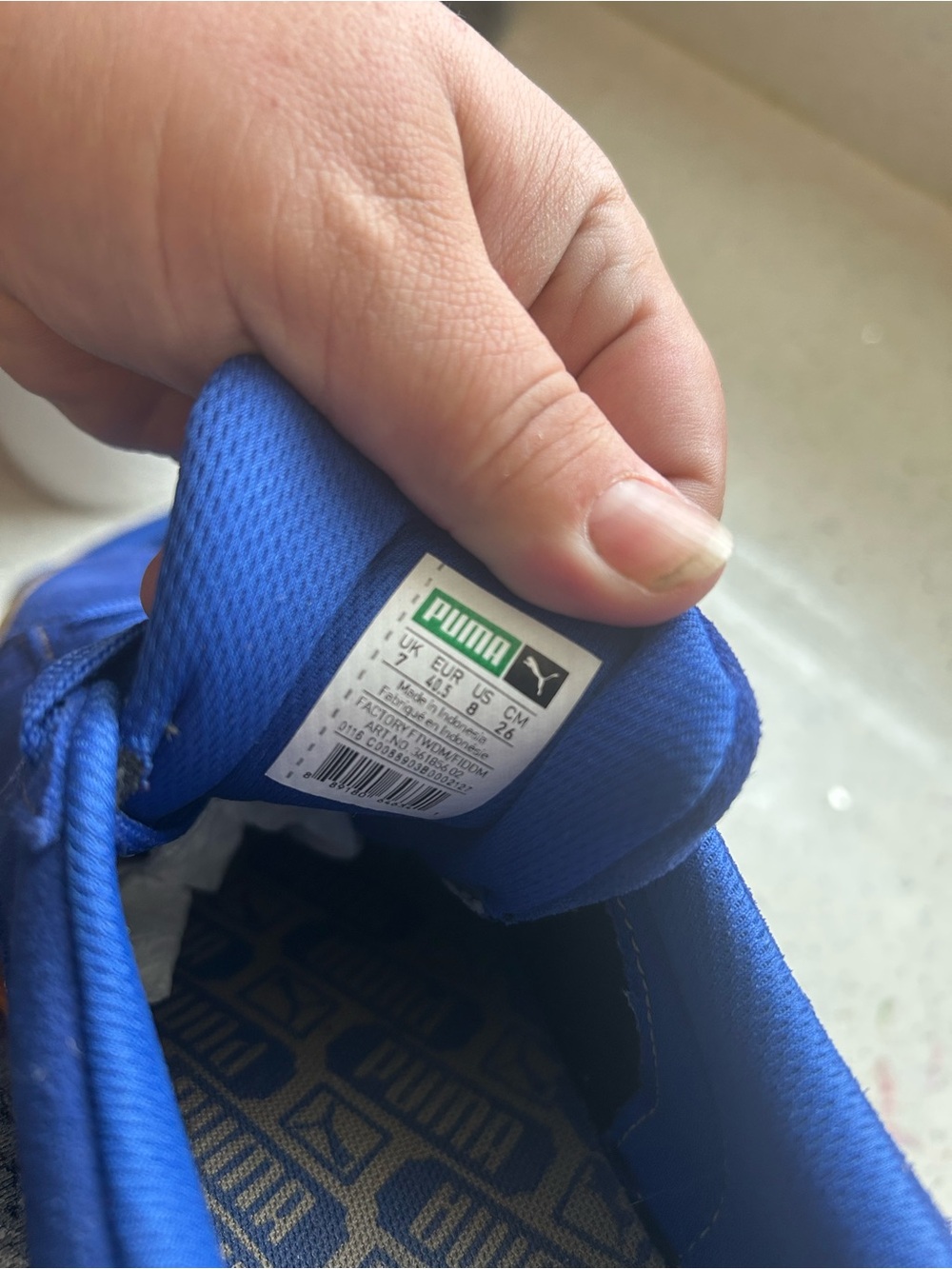 Puma Suede Men's Sneakers in Royal Blue with Gum Sole - Picture 5 of 6
